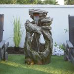 Alpine Outdoor Cascading Rock Waterfall Fountain