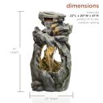 Alpine Outdoor Cascading Rock Waterfall Fountain