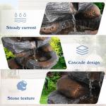 5-Tier Cascading Rock Water Fountain with LED Lights