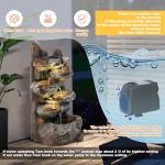 6-Tier Cascading Rock Water Fountain with LED Light
