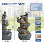 5-Tier Cascading Rock Water Fountain with LED Lights