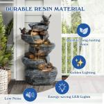 5-Tier Cascading Rock Water Fountain with LED Lights