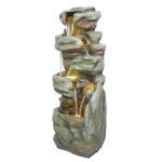 39" Multitiered Rock Look Outdoor Fountain with LED