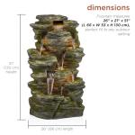 Alpine Multitiered Rock Waterfall Fountain with Lights