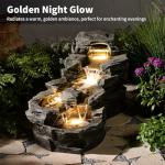 37" L Garden Outdoor Water Fountain, Floor Standing 5-Tiers Rock Natural Waterfall Outdoor Fountains with LED Lights for Patio, Porch, Home Art Decor