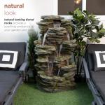 Alpine Multitiered Rock Waterfall Fountain with Lights