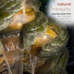 Alpine Multitiered Rock Waterfall Fountain with Lights