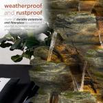 Alpine Multitiered Rock Waterfall Fountain with Lights