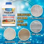 Adios! Fountain Scale Remover for Calcium, Lime and Hard Water Deposits on Bird Fountains, Baths and Water Features (16 oz)