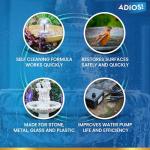 Adios! Fountain Scale Remover for Calcium, Lime and Hard Water Deposits on Bird Fountains, Baths and Water Features (16 oz)