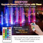 CREPOW RGB Pond Lights with Timer, LED Underwater Submersible Colorful Landscape Spotlights, 98ft Remote Control IP68 Waterproof Fountain Lights for Fish Aquarium Tank Garden Yard Pool (Set of 4)