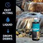 CrystalClear RapiClear Liquid Pond Flocculant for Outdoor Water Gardens, Fountains & Ponds, Natural Clarity Solution, Fish, Plant & Pet Safe, 32 Ounce