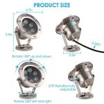 Hilittvne Underwater LED Lights, 18W RGB Color Changing Spotlights, IP68 Waterproof Submersible Spotlights Suitable for Garden Yard Lawn Pathway （Not Include Transformer）