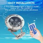 Hilittvne Underwater LED Lights, 18W RGB Color Changing Spotlights, IP68 Waterproof Submersible Spotlights Suitable for Garden Yard Lawn Pathway （Not Include Transformer）