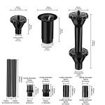Hottche Fountain Nozzle kit plastic fountain water spray heads for small ponds in 3 Fountain Patterns: Blossom, Mushroom and Two-Tier Patterns (size L）