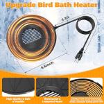 Loyala Bird Bath Heater, 70W Submersible Pond Deicer Bird Bath Deicer Birdbath Water Heater Thermostatic Control Power Saving for Outdoors in Winter (Single ice Melter)