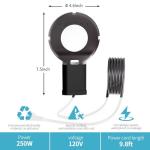 COICOTTC 2Pack 250 Watt Pond De-Icer with Thermostat, Cast Aluminum Submersible Bird Bath Heater, Heated Chicken Water, Power Cord 9.8 Ft