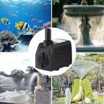 Small Fountain Pumps Submersible Outdoor, 480GPH Durable 25W Outdoor Water Pump with 6.5ft Tubing & 4 Nozzles for Aquarium, Pond, Fish Tank, Water Pump Hydroponics, Backyard Fountain
