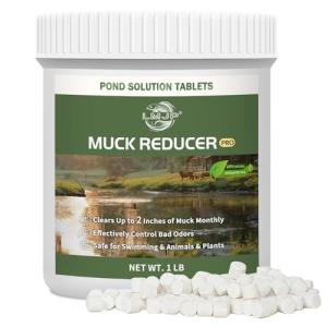 LMJP Muck Reducer - 1LB Natural Sludge Solution Tablets for Ponds & Lakes, Away Muck & Odor Control, Safe for Aquatic Life, Wildlife & Recreation, Treats Up to 6,000 Sq Ft
