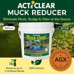 ActiClear Muck Clear - 5LB Beneficial Bacteria for Ponds & Lake, Boost Enzymes, Sludge Odor Away, Outdoor Fish Pond Water Clarifier, Safe for Aquatic Life, Treats Up to 30,000 Sq Ft
