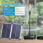 NFESOLAR 70W Solar Pond Filter Fountain Kit, All-in-One 3-Layer Filtration System with 660 GPH Submersible Fountain Pump for Outdoor Ponds, Fish Tank, Pool, Garden Waterscape N3397