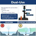 AquaMiracle Pond Fountain Pump with Automatic Colorful LED for Outdoor Ponds 200-600 Gal, 600GPH Submersible Water Pump for Fountain, Pond, Garden, Water Feature, Bird Baths