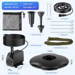 Floating Pond Fountain with LED Lights and Pump