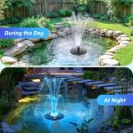Floating Pond Fountain with LED Lights and Pump