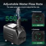 GROWNEER 550GPH Submersible Water Fountain Pump