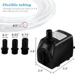 PULACO 400GPH Submersible Fountain Water Pump