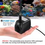 PULACO 400GPH Submersible Fountain Water Pump