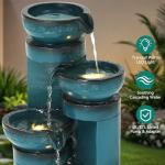 19.3" LED Lighted Pedestal Water Fountain