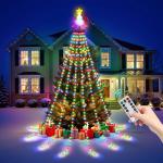 Outdoor Christmas Tree Waterfall Lights with Timer