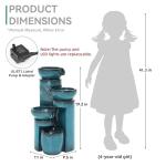 19.3" LED Lighted Pedestal Water Fountain