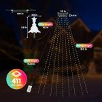 Outdoor Christmas Tree Waterfall Lights with Timer