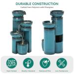 19.3" LED Lighted Pedestal Water Fountain