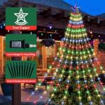 Outdoor LED Star String Lights with Timer