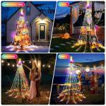Outdoor Christmas Tree Waterfall Lights with Timer