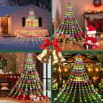 Outdoor LED Star String Lights with Timer