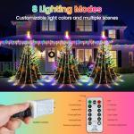 Outdoor Christmas Tree Waterfall Lights with Timer
