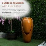 Vintage Cascading Jar Water Fountain with LED Lights