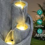 31" Modern 5-Tier Outdoor Fountain with LED Lights