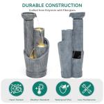 31" Modern 5-Tier Outdoor Fountain with LED Lights