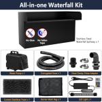 LED Waterfall Kit with Stainless Steel Spillway