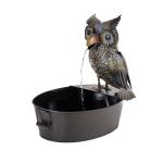 Alpine Vintage Owl Metal Water Fountain 23