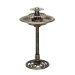 35” Tall 3-Tier Bronze Water Fountain with Birdbath
