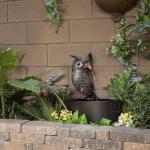 Alpine Vintage Owl Metal Water Fountain 23