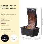 Curved Tabletop Water Fountain with LED Lighting