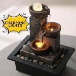 Three Bowls Rotating Ball Tabletop Fountain