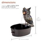 Alpine Vintage Owl Metal Water Fountain 23